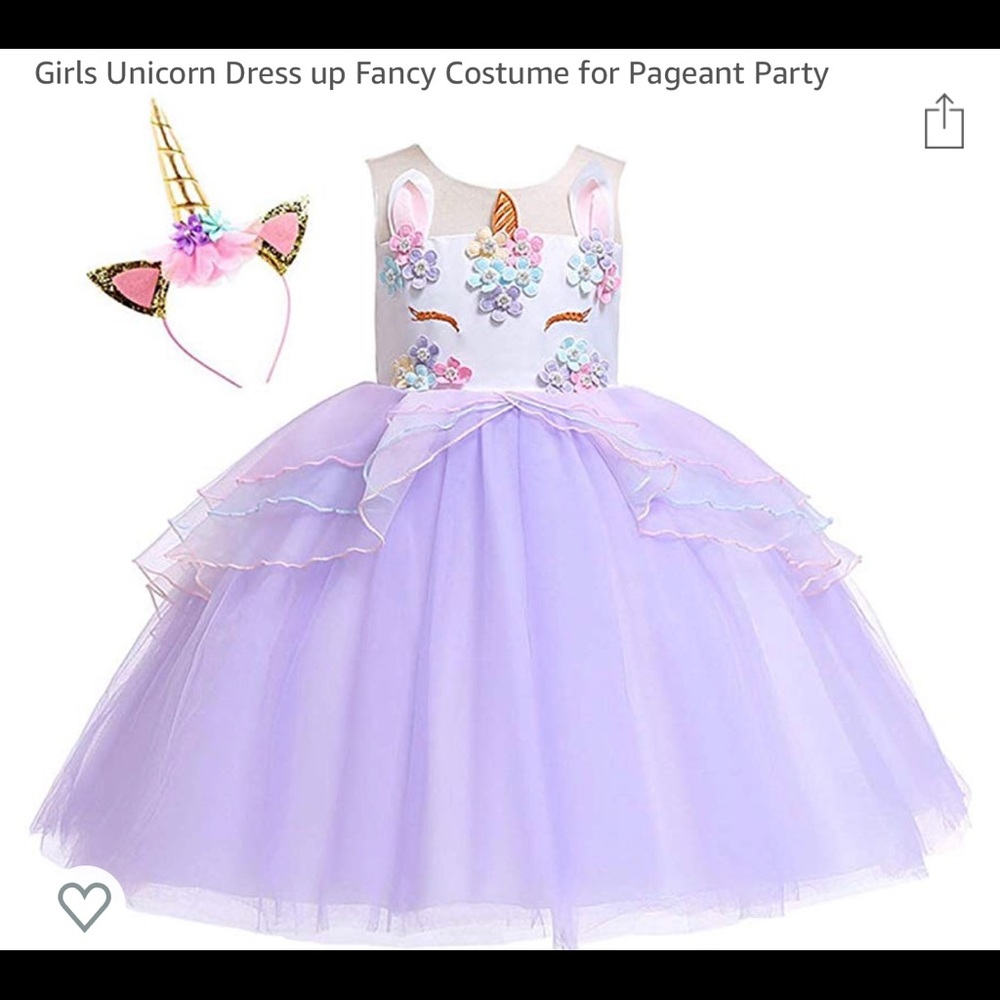 Used 1x unicorn girl dress